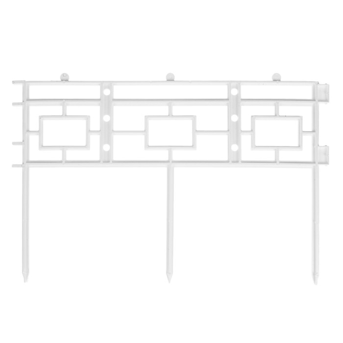 Ограждение декоративное, 21 х 288 см, 9 секций, пластик, белое, «Квадро»