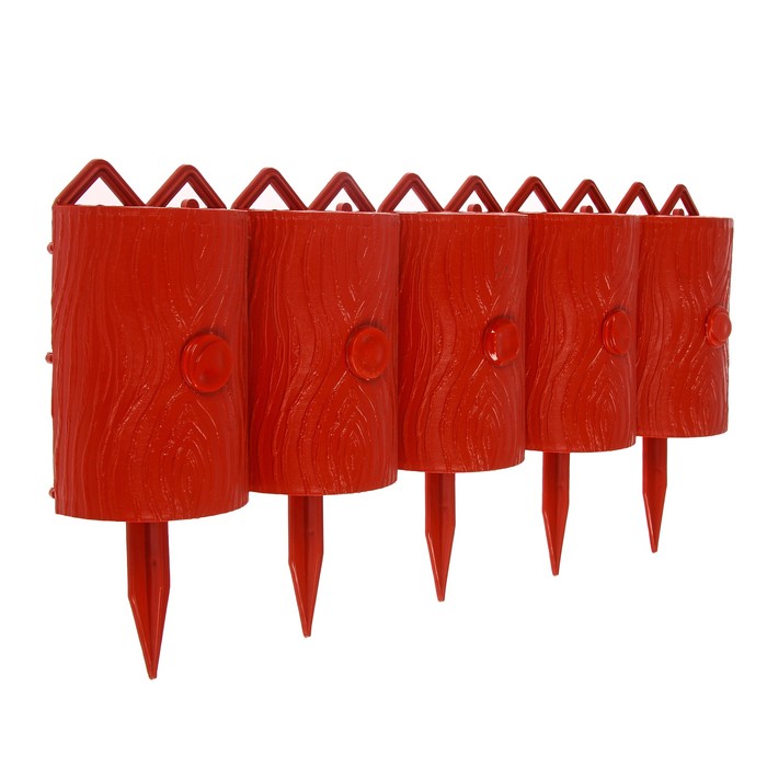 Ограждение декоративное, 25 х 300 см, 30 секций, пластик, терракотовое, «Ажурный цветник»