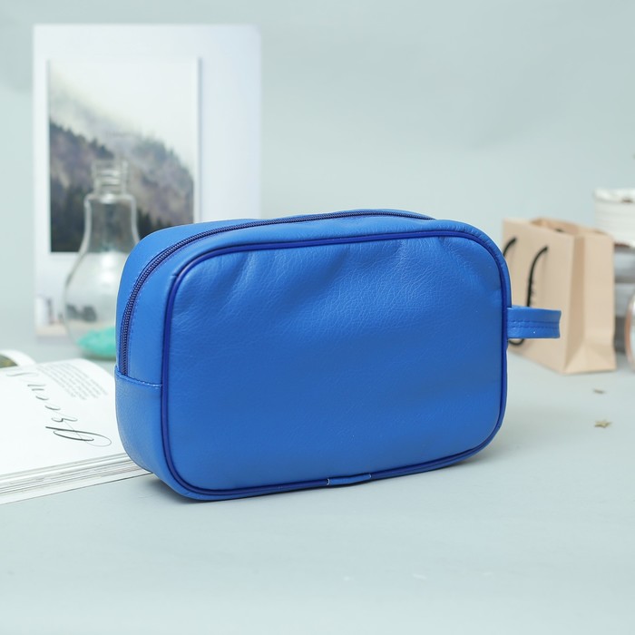 Косметичка дорожная, отдел на молнии, наружный карман, цвет синий