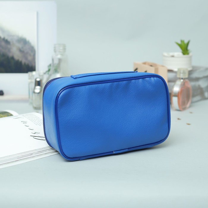 Косметичка дорожная, отдел на молнии, наружный карман, цвет синий