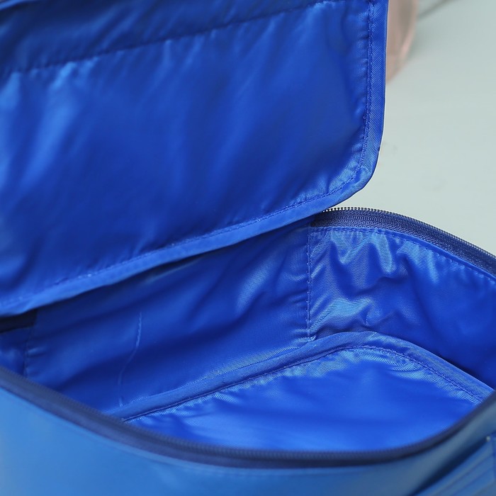 Косметичка дорожная, отдел на молнии, наружный карман, цвет синий