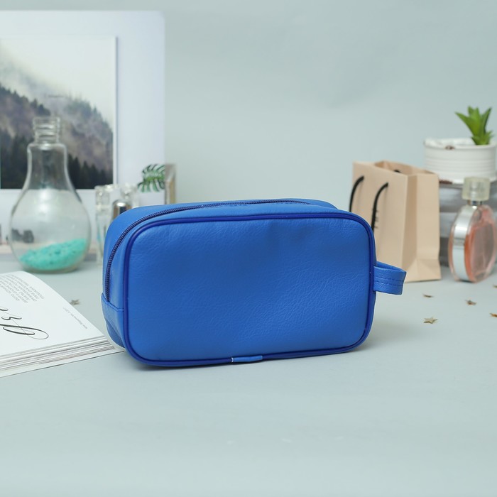 Косметичка дорожная, отдел на молнии, наружный карман, цвет синий