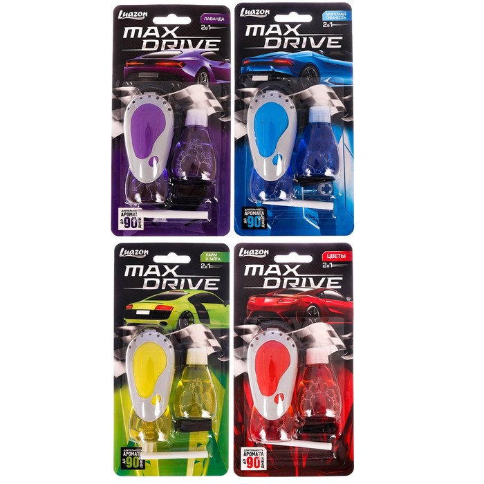 Ароматизатор в дефлектор 2 в 1 "Max Drive", лайм и мята"