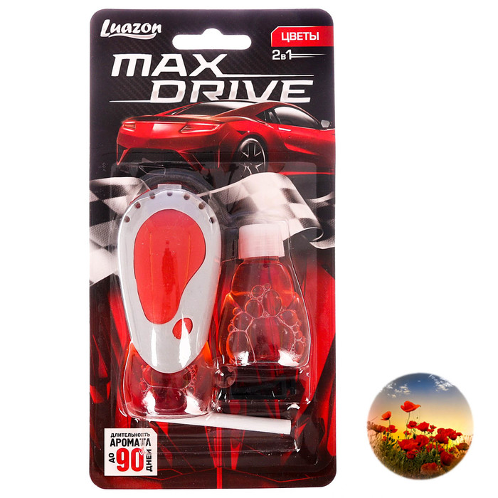 Ароматизатор в дефлектор 2 в 1 "Max Drive", цветы