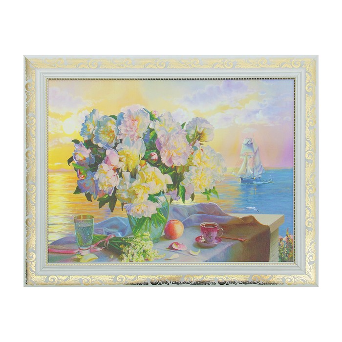 Картина "Столик на берегу" 37*47 см