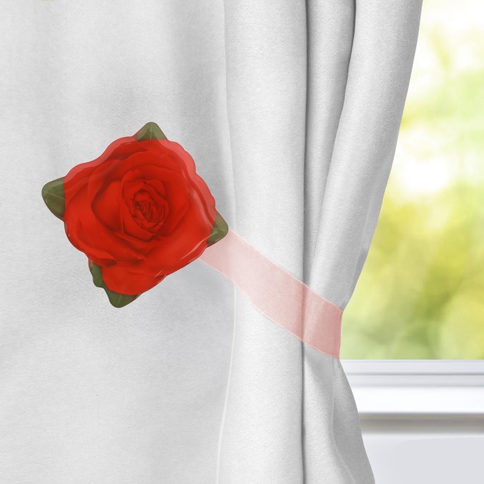 Прихват для штор "Красная роза"