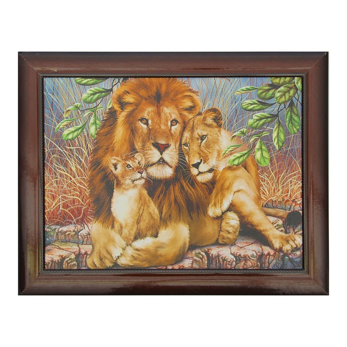 Картина "Львиное семейство" 37*47 см