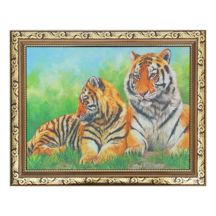 Картина "Пара тигров" 37*47 см