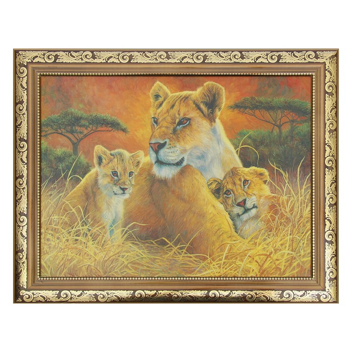 Картина "Мама львица" 37*47 см