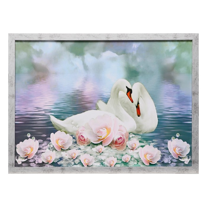 Картина Лебеди в цветах 56*76 см МИКС картина семейство 56 76 см рамка микс