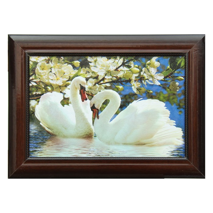 Картина "Белые лебеди" 27*37 см