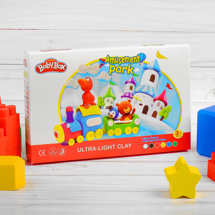 Набор для создания игрушек из массы для лепки "Паровозик", масса 6 банок по 16 г, 3 стека