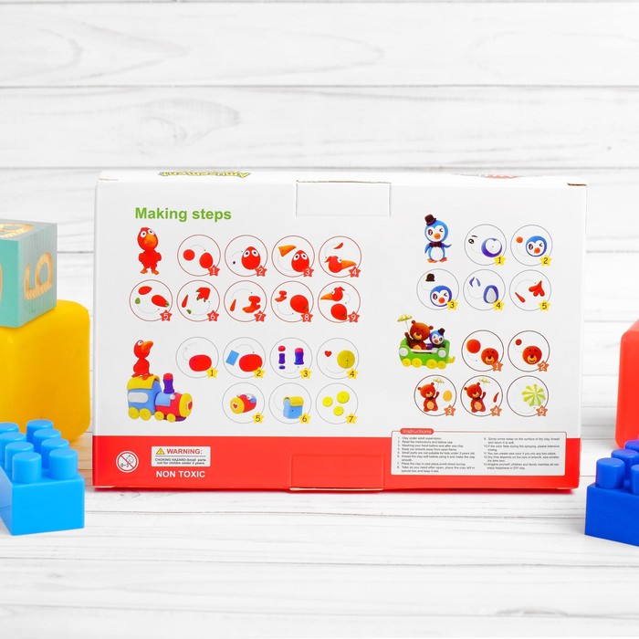 Набор для создания игрушек из массы для лепки "Паровозик", масса 6 банок по 16 г, 3 стека