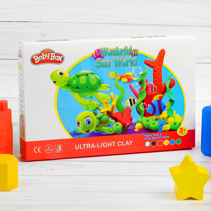 Набор для создания игрушек из массы для лепки &quot;Подводный мир&quot;масса 6 банок по 16 г,3 стека