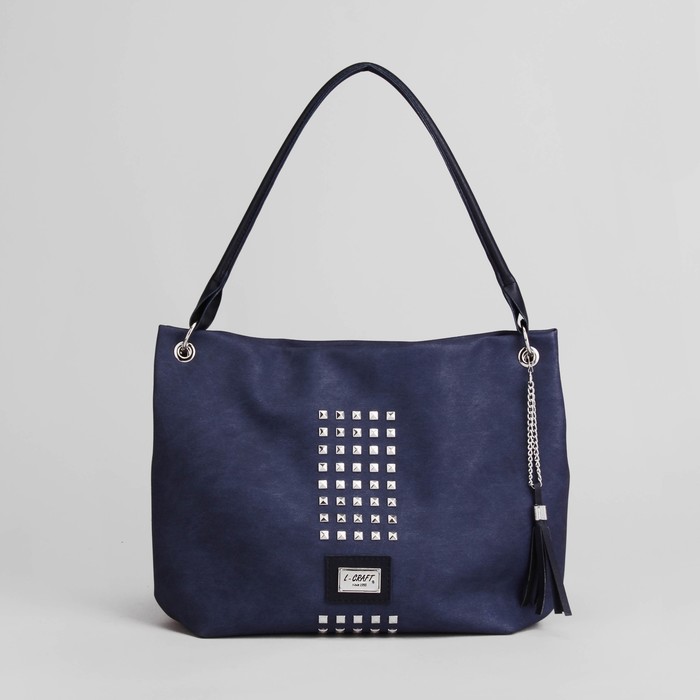 Сумка женская, 1 отдел на молнии, наружный карман, джинса, цвет синий