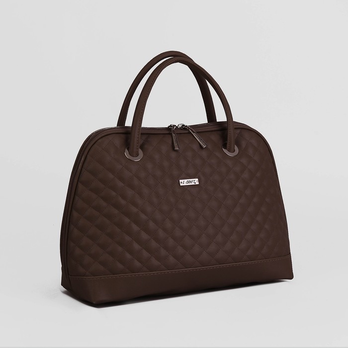 Сумка женская на молнии, 2 отдела, наружный карман, цвет коричневый