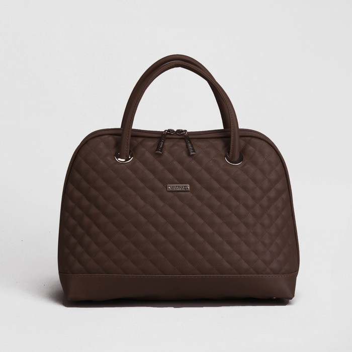 Сумка женская на молнии, 2 отдела, наружный карман, цвет коричневый