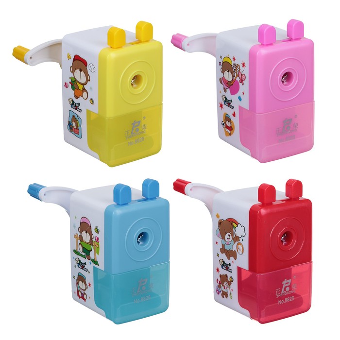 Точилка механическая с контейнером МИКС Классика с рисунком