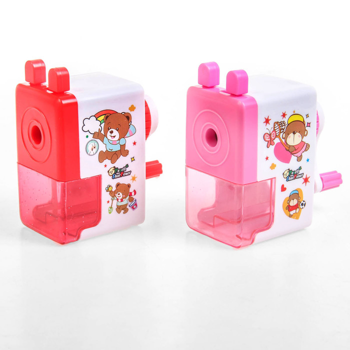 Точилка механическая с контейнером МИКС Классика с рисунком