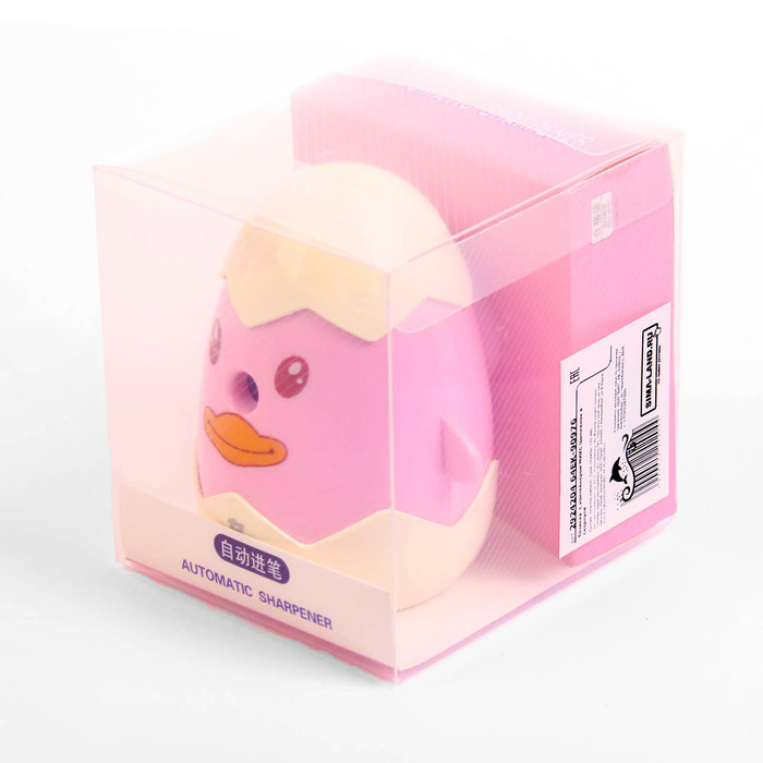 Точилка механическая с контейнером МИКС Цыпленок в скорлупе