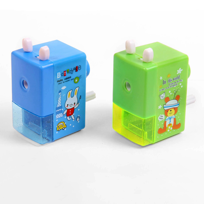 Точилка механическая с контейнером МИКС Классика с рисунком