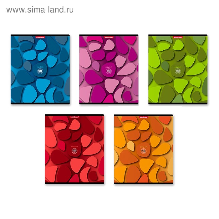 

Тетрадь 48 листов в клетку ErichKrause "Color Stones", обложка мелованный картон, выборочный УФ-лак, блок офсет 100% белизны, МИКС (1 вид в спайке)