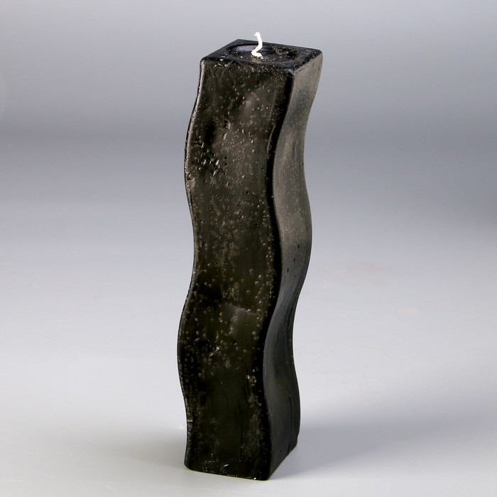 Свеча декоратичная "Волна", парафиновая, фигурная, чёрная