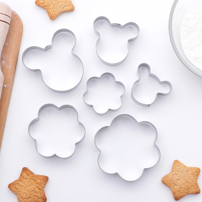 Набор форм для вырезания печенья 7х13 см "Мишка,цветок", 6 шт