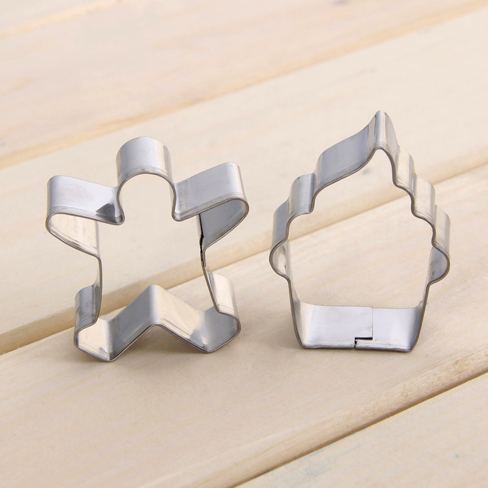 Набор форм для вырезания печенья "Гриб, человечек, капкейк, звезда, цветы", 12 шт