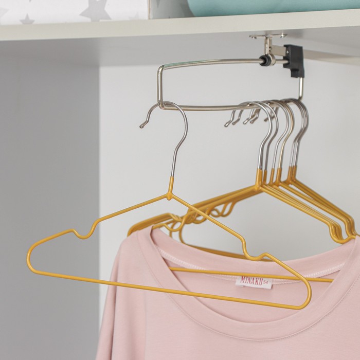 Вешалка антискользящая детская 29х17 см металл ПВХ покрытие, бронзовая