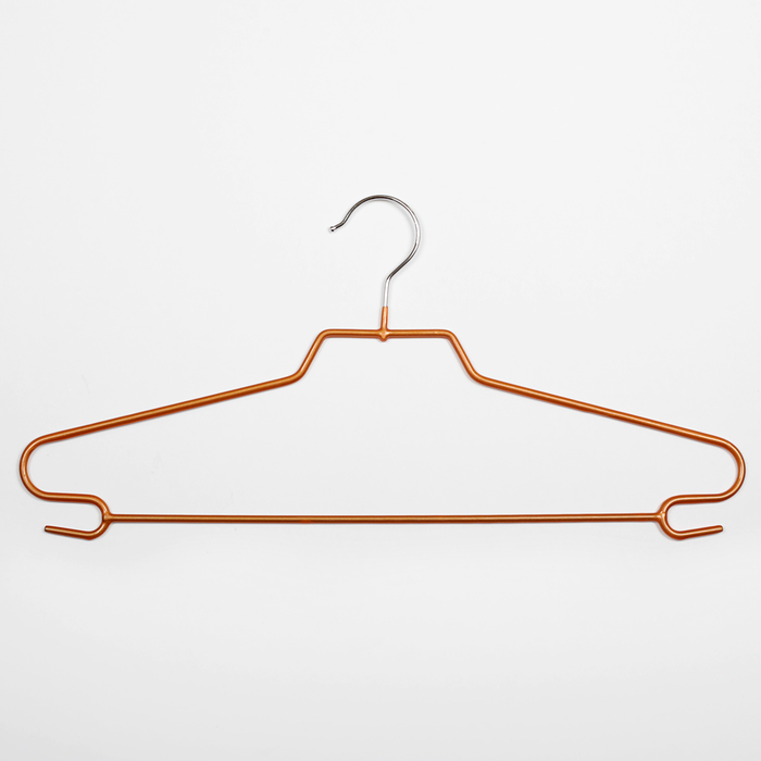 Вешалка антискользящая 43х23 см металл ПВХ покрытие, бронзовый