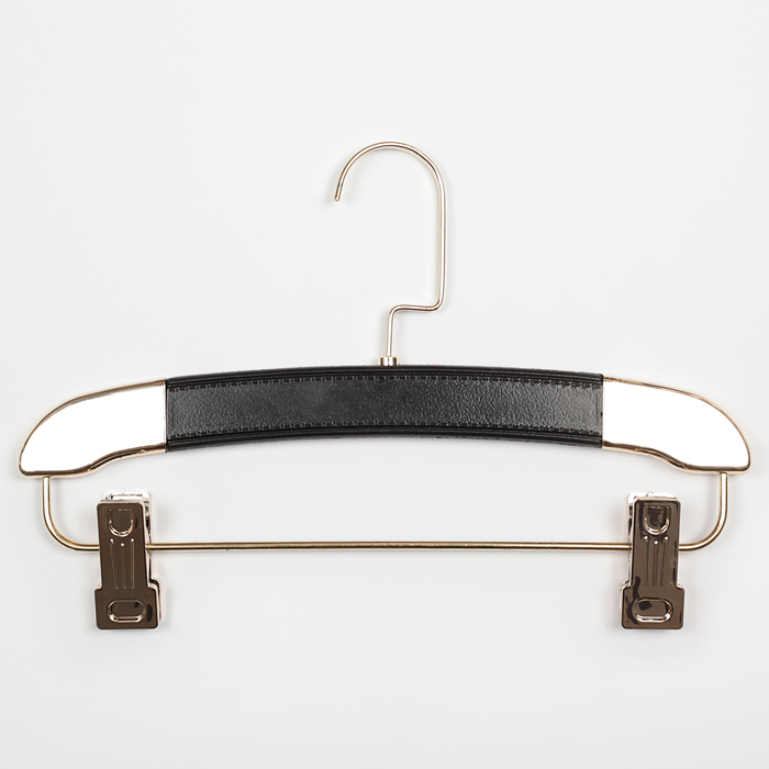 Вешалка для брюк и юбок с зажимами 32х22см, светлое золото