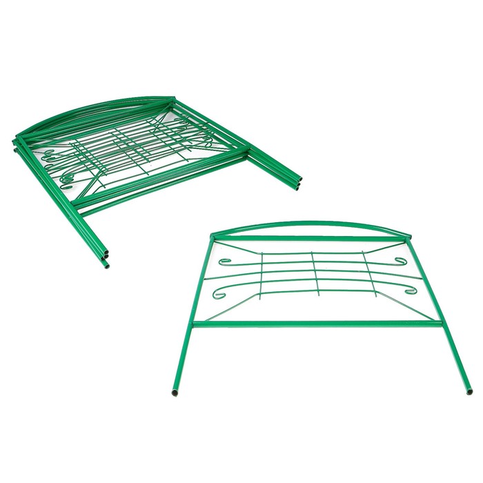 Ограждение декоративное, 65.5 х 242,5 см, 5 секций, металл, зелёное, «Классик мини»