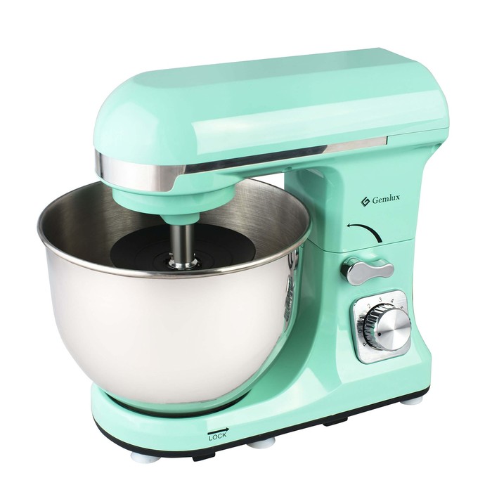 Миксер Gemlux GL-SM5.5TB, планетарный, 5 л, 6 скоростей, 3 мешалки