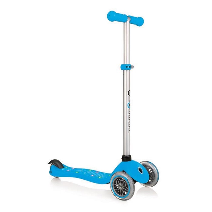 Самокат "Globber" PRIMO STARLIGHT (свет. платформа), голубой
