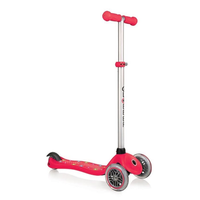 Самокат "Globber" PRIMO STARLIGHT (свет. платформа), красный