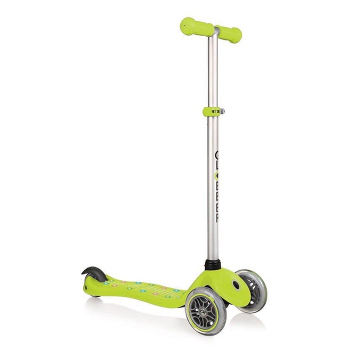 Самокат "Globber" PRIMO STARLIGHT (свет. платформа), зеленый