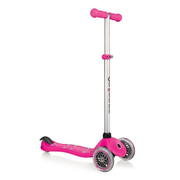 Самокат "Globber" PRIMO STARLIGHT (свет. платформа), розовый