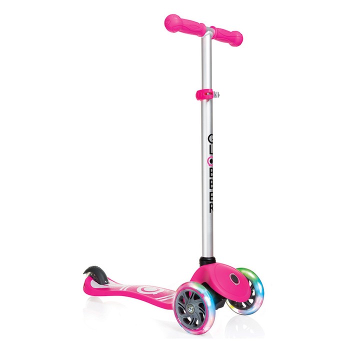 Самокат "Globber" PRIMO FANTASY LIGHTS (свет.колеса), розовый лого