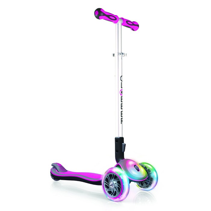 Самокат "Globber" ELITE FL (свет. платформа и колеса), розовый