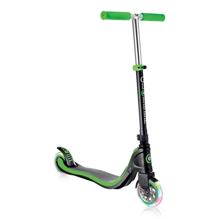 Самокат "Globber" FLOW 125 LIGHTS (свет.колеса), зеленый