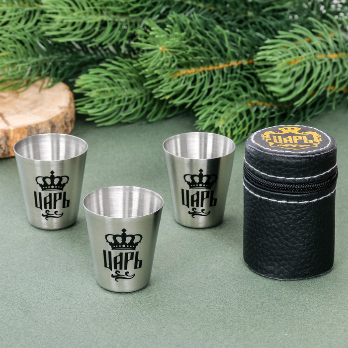 Набор стопок в чехле "Царь", 30 мл, 3 шт.