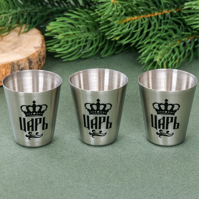 Набор стопок в чехле "Царь", 30 мл, 3 шт.