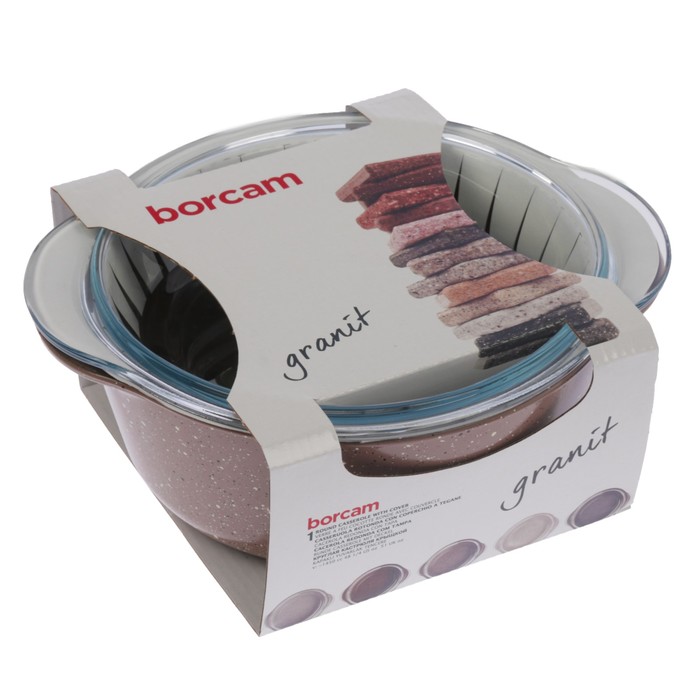 Кастрюля 1,45 л, с крышкой, цвет коричневый