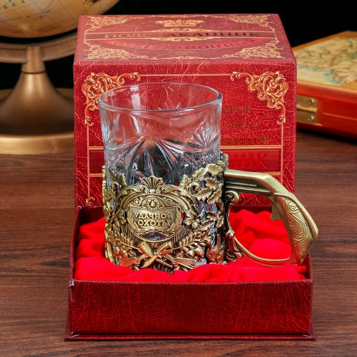 Подстаканник со стаканом "Удачной охоты"