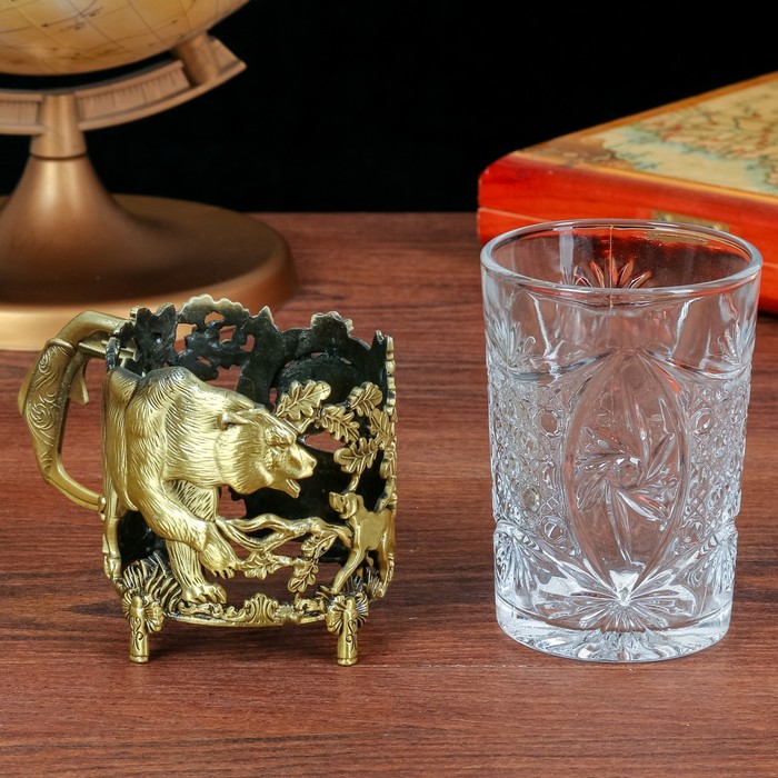 Подстаканник со стаканом "Лучший дедушка"