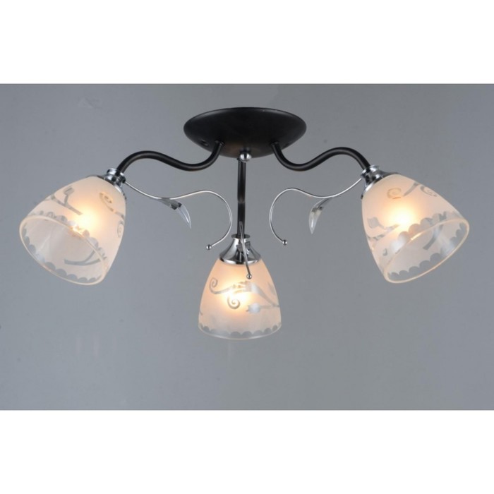 Люстра "Дэвена " 3xE27 60Вт черный-хром