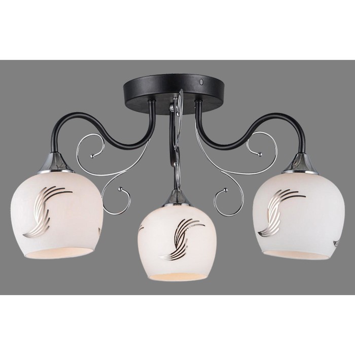 Люстра "Бланка" 3xE27 60Вт черный-хром 58х58х26 см.