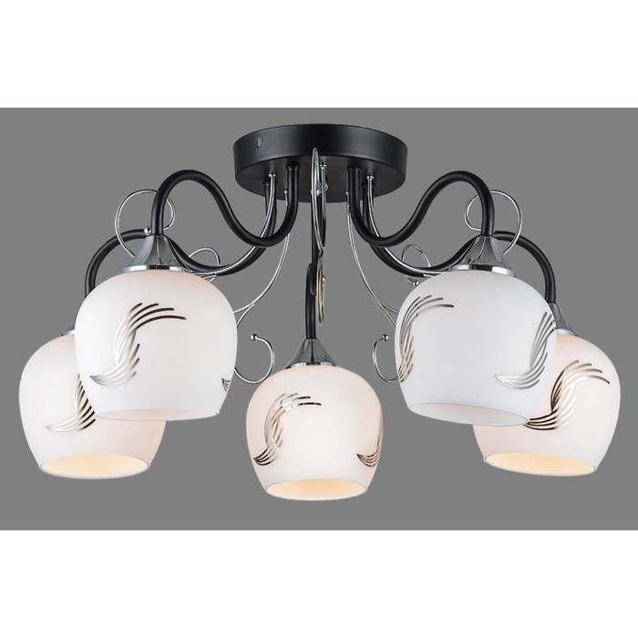 Люстра "Бланка" 5xE27 60Вт черный-хром 58х58х26 см.