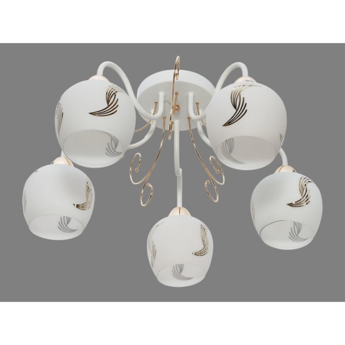 Люстра "Бланка" 5xE27 60Вт белый-золото 58х58х26 см.